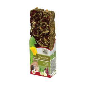 JR Farm Grainless Drops Mixto 140g – Premios Sin Cereales Para Roedores Y Conejos Enanos (Diente De León, Zanahoria, Remolacha)